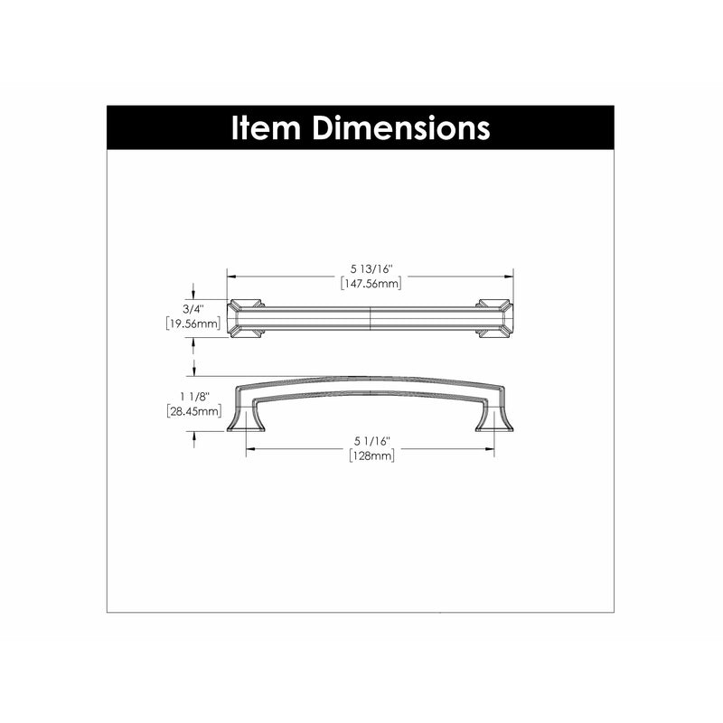 Hickory Hardware Bridges Pull 5-1/16 Inch (128mm) Center to Center Hickory Hardware