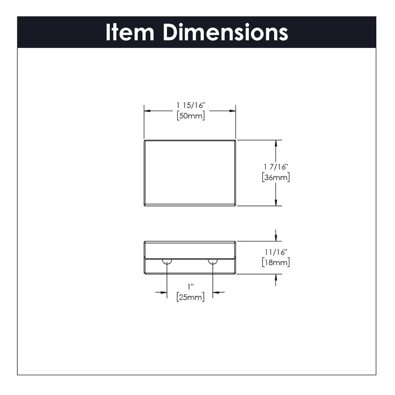 Hickory Hardware Austere Aluminum Handle 2 Inch (2 Pack) Hickory Hardware