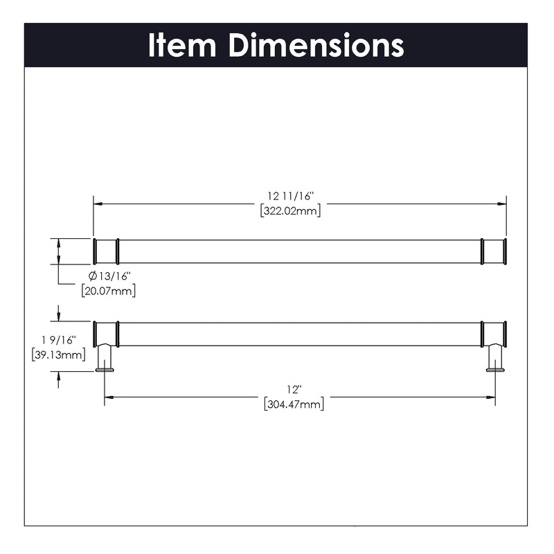 Hickory Hardware Midway Pull 12 Inch Center to Center Hickory Hardware